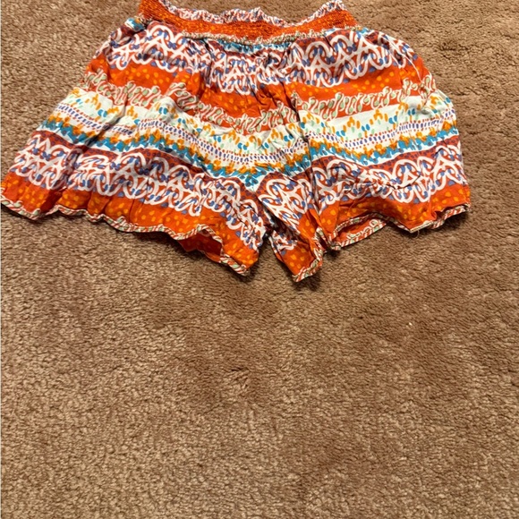 Vibrant Orange Patterned Kids Shorts - Picture 1 of 3
